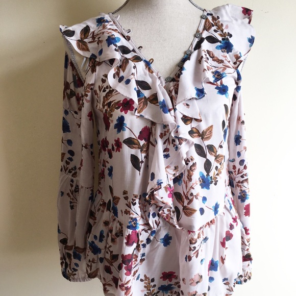 William Rast Tops - William Rast Cold Shoulder Ruffle Bohemian Top